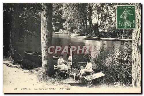 Cartes postales Peche Pecheur Torcy Un coin de peche