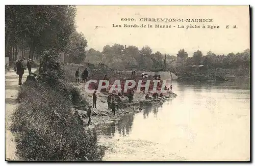 Cartes postales Peche Pecheur Charenton St Maurice les Bords de la Marne La peche a la ligne