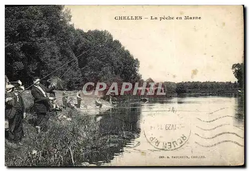 Cartes postales Peche Pecheur Chelles La peche en Marne