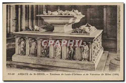 Cartes postales Mort Abbaye de St Denis Tombeau de Louis d&#39Orleans et de Valentine de milan