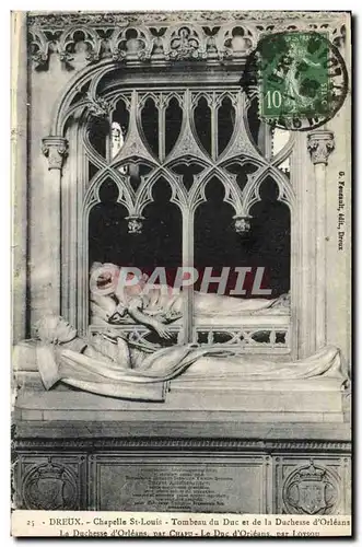 Cartes postales Mort Dreux Chapelle St Louis Tombeau du duc et de la duchesse d&#39Orleans