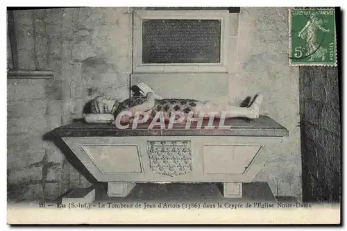 Cartes postales Mort Eu Le tombeau de Jean d&#39Artois dans la crypte de l&#39eglise Notre Dame