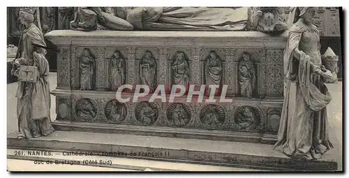 Cartes postales Mort Nantes Cathedrale Tombeau de Francois II Duc de Bretagne Lion