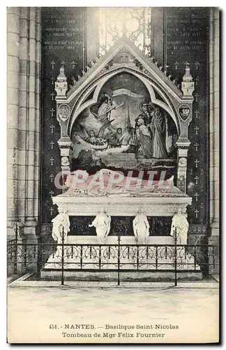 Cartes postales Mort Nantes Basilique Saint Nicolas Tombeau de Mgr Felix Fournier