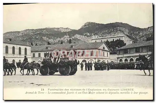 Ansichtskarte AK Mort Funerailles des victimes de l&#39explosion du cuirasse Liberte Arsenal de terre Le commanda