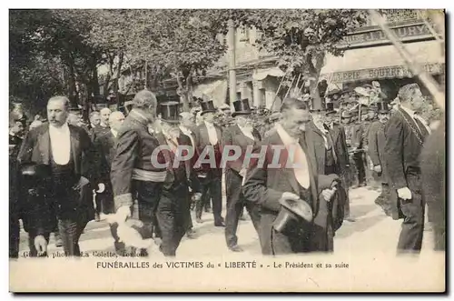 Cartes postales Mort Funerailles des victimes du Liberte Le president et sa suite