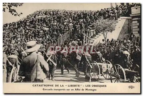 Ansichtskarte AK Mort Catastrophe de la Liberte Les obseques Cercueils transportes sur un affut de montagne