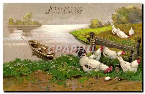 Cartes postales Coq Paques Poules