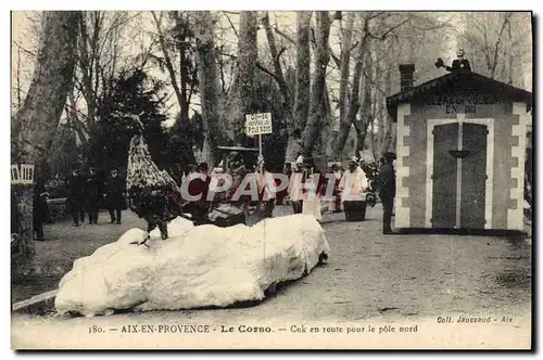 Cartes postales Coq Carnaval d&#39Aix Le Corso Cok en route pour le pole Nord polaire