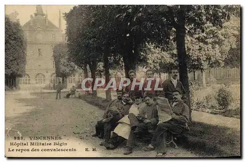 Ansichtskarte AK Sante Militaria Vincennes Hopital Militaire Begin Le repos des convalescents