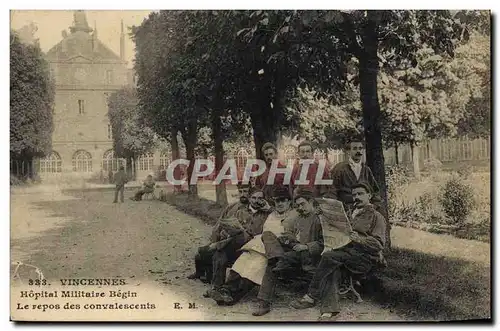 Cartes postales Sante Militaria Vincennes Hopital Militaire Begin Le repos des convalescents