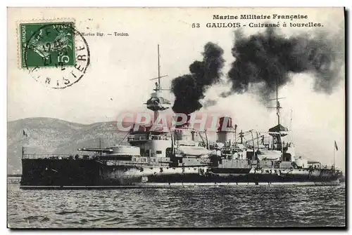 Cartes postales Bateau Gaulois Cuirasse a tourelles