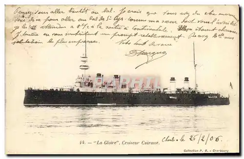 Cartes postales Bateau La Gloire Croiseur Cuirasse