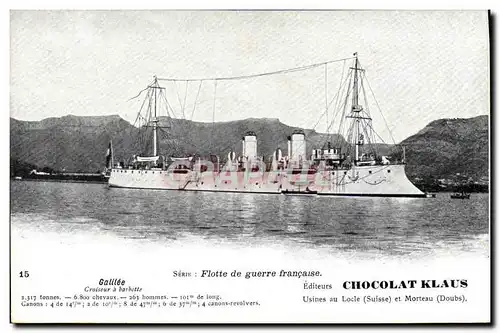 Cartes postales Bateau Galilee Croiseur a barbette