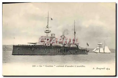 Ansichtskarte AK Bateau Le Gaulois Cuirasse d&#39escadre a tourelles