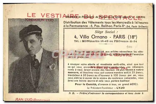 Cartes postales Le vestiaire du spectacle Jean Lyjo