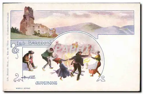 Cartes postales Fantaisie Illustrateur Auvergne Les Brandons