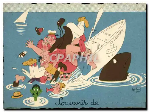 Cartes postales moderne Humour Souvenir Bateau