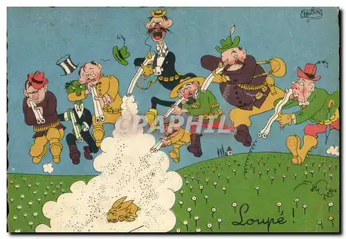 Cartes postales moderne Humour Sans legende Chasse Chasseur Lapin