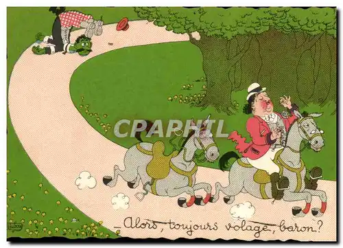 Cartes postales moderne Humour Alors toujours volage baron Cheval