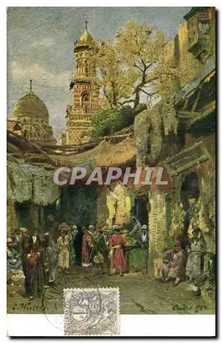 Cartes postales Fantaisie Orientalisme Rue du Caire Egypt Egypte