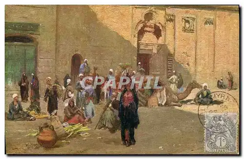 Cartes postales Fantaisie Orientalisme Egypt Egypte Scene de rue au Caire