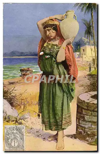 Ansichtskarte AK Fantaisie Orientalisme Porteuse d&#39eau bedouine