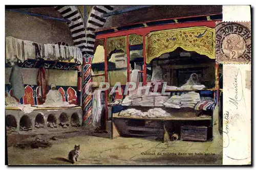 Cartes postales Fantaisie Orientalisme Cabinet de toilette dans un bain arabe