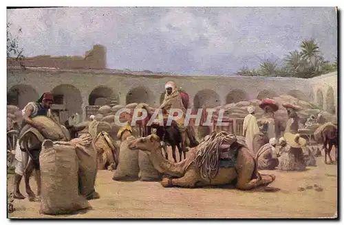 Cartes postales Fantaisie Orientalisme Caravanserai