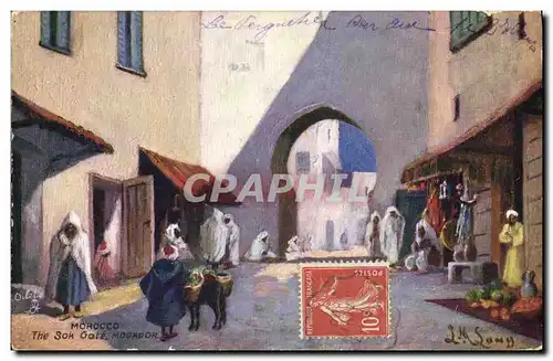 Cartes postales Fantaisie Orientalisme Morocco The Sok Gate Mogador