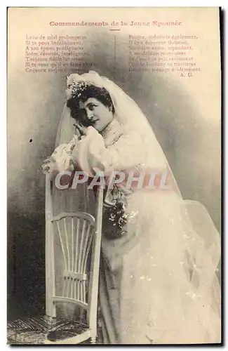 Cartes postales Fantaisie Femme Commandements de la Jeune Epousee Mariage