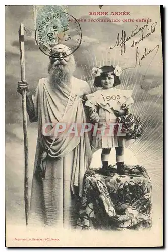 Cartes postales Fantaisie Enfant Bonne annee 1905