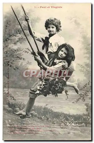 Ansichtskarte AK Fantaisie Enfant Paul et Virginie