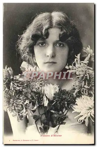 Cartes postales Fantaisie Femme Fleurs d&#39hiver