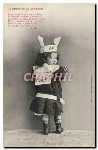 Cartes postales Fantaisie Enfant Souvenir de jeunesse Paresseux