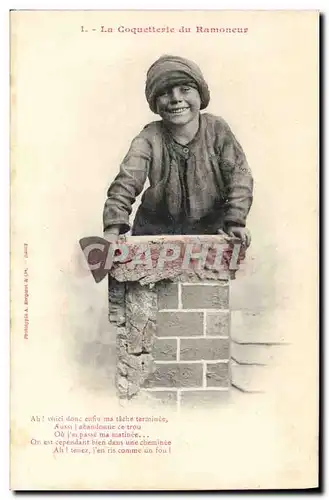 Cartes postales Fantaisie Enfant La coquetterie du ramoneur