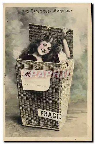 Cartes postales Fantaisie Femme Vos etrennes Monsieur