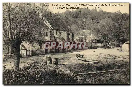 Cartes postales Peche Pecheur Le grand moulin et l&#39etablissement de la pisciculture Cernay la Ville