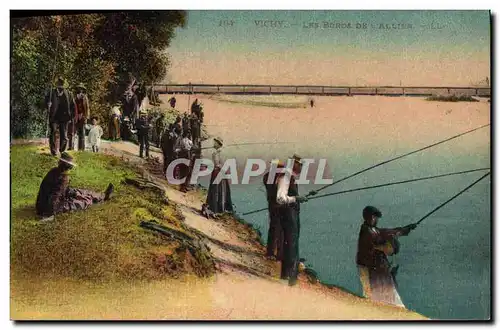 Cartes postales Peche Pecheur Vichy Les bords de l&#39Allier