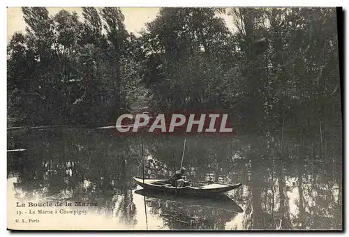 Ansichtskarte AK Peche Pecheur La boucle de la Marne La Marne a Champigny