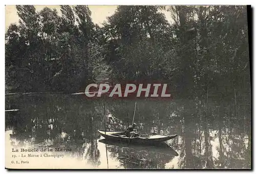Cartes postales Peche Pecheur La boucle de la Marne La Marne a Champigny