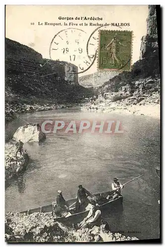 Ansichtskarte AK Peche Pecheur Gorges de l&#39Ardeche le rempart la Feve et le rocher de Malbos