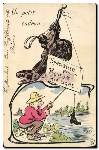Cartes postales Peche Pecheur Un petit cadeau Chaussure