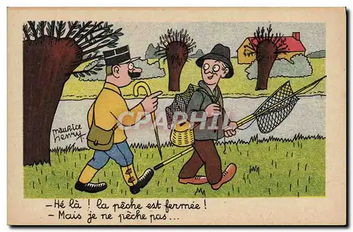 Ansichtskarte AK Peche Pecheur La peche est fermee