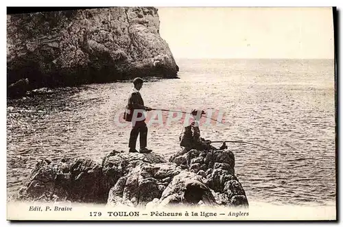 Cartes postales Peche Pecheur Toulon Pecheurs a la ligne