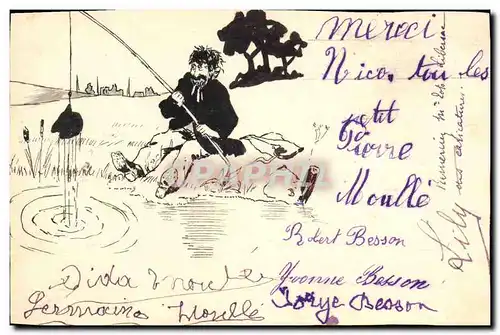 Cartes postales Peche Pecheur