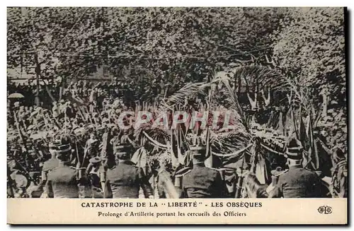 Ansichtskarte AK Catastrophe de la Liberte Les obseques Prolonge d&#39artillerie portant les cercueils des offici