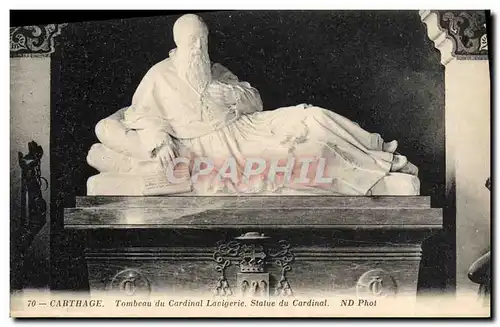 Cartes postales Carthage Tombeau du cardinal Lavigerie Statue du cardinal