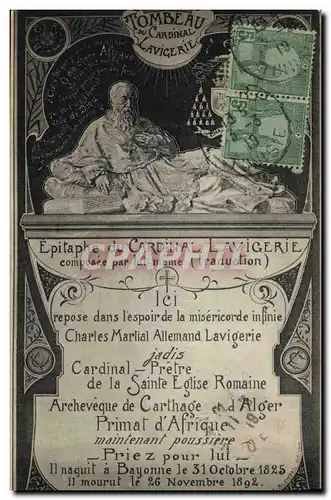 Cartes postales Epitaphe du cardinal Lavigerie