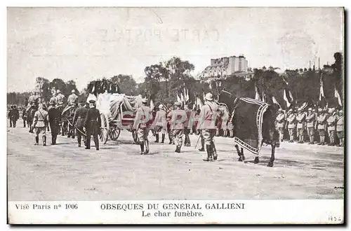 Cartes postales Paris Obseques du General Gallieni Le char funebre
